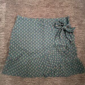 Sezane Green Floral Mini Skirt